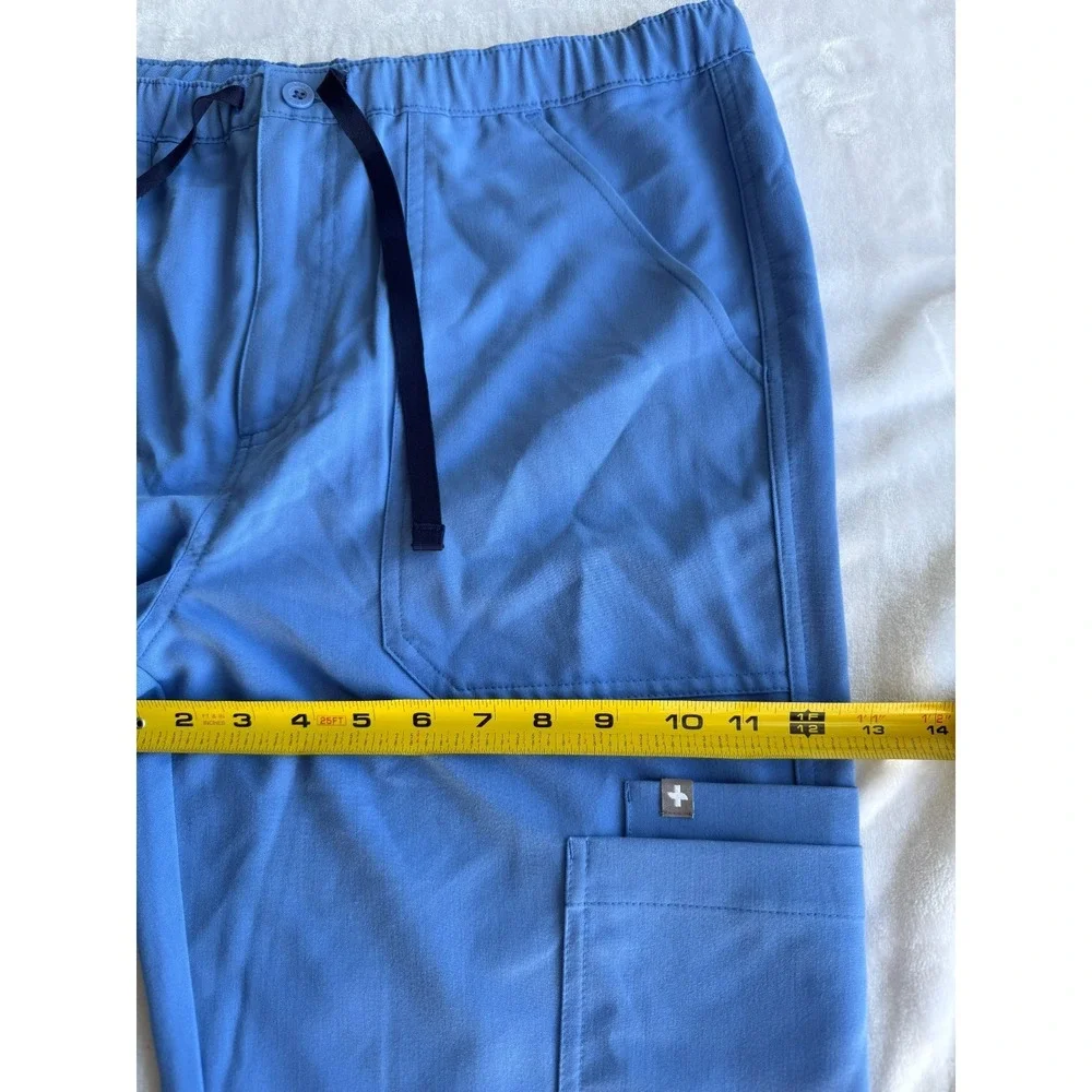 FIGS Cairo Cargo Scrub Pants L Blue Technical Collection Medical Professional